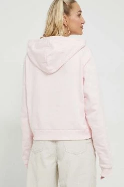 Γυναικεία Χωρίς φερμουάρ Βαμβακερή μπλούζα Vans χρώμα: ροζ, με κουκούλα -Vans Κατάστημα unnamed file 925