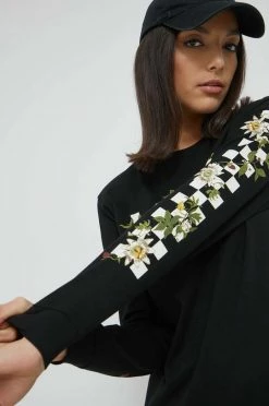 Γυναικεία Μακρυμάνικο Βαμβακερή μπλούζα με μακριά μανίκια Vans μαύρο