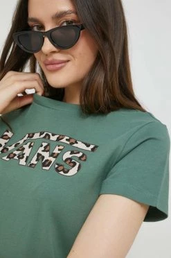 Γυναικεία Κοντομάνικο Βαμβακερό μπλουζάκι Vans χρώμα: πράσινο